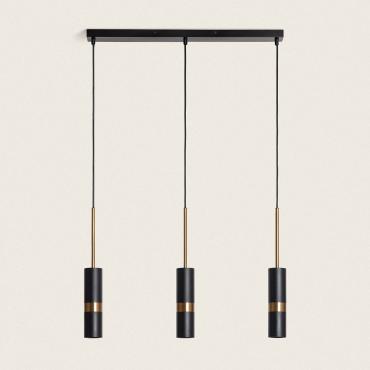 Candeeiro Suspenso Metal Lumen 3 Focos EfectoLED