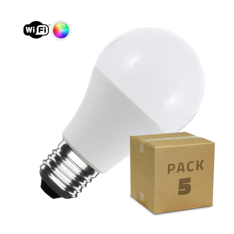 Produto de Pack 5 Lâmpadas Inteligentes LED E27 6W 806 lm A60 WiFi RGBW Regulável