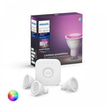 Producto de Kit Inicio Bombillas Inteligentes LED GU10 3x4.3W 350 lm PHILIPS Hue White Color