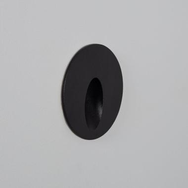 Producto de Baliza Exterior LED 3W Empotrable Pared Circular Negro Boiler