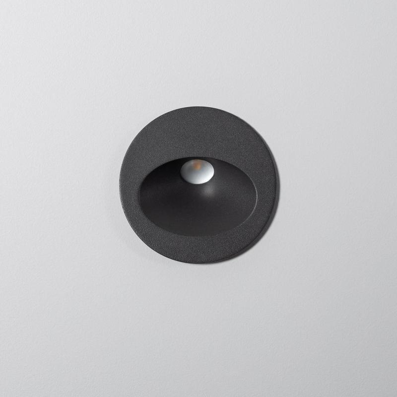 Producto de Baliza Exterior LED 3W Empotrable Pared Circular Gris Coney