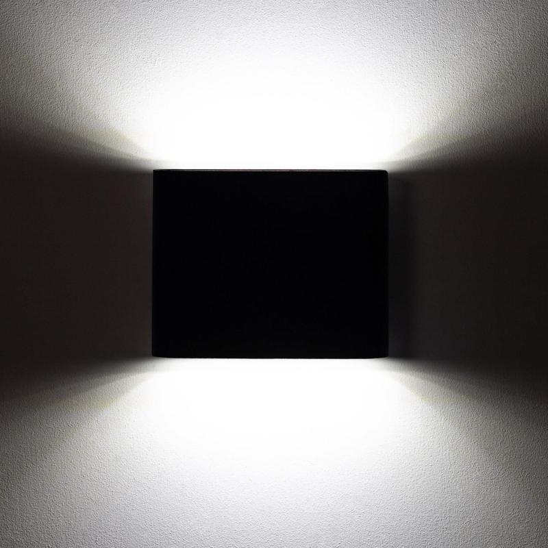 Producto de Aplique de Pared Exterior LED 6W Iluminación Doble Cara Cuadrado Negro Zeus
