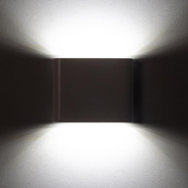 Produto de Aplique de Parede Exterior LED 6W Iluminação Dupla Cara Quadrado Branco Zeus