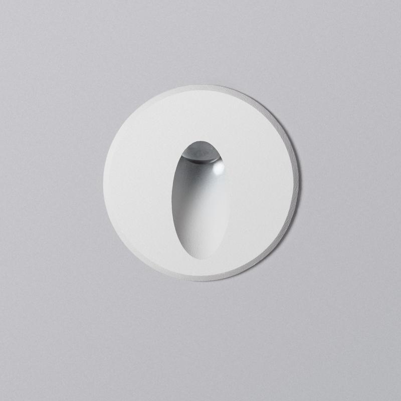 Producto de Baliza Exterior LED 3W Empotrable Pared Circular Blanco Oval Wabi