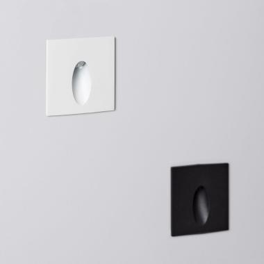 Producto de Baliza Exterior LED 3W Empotrable Pared Cuadrado Negro Oval Wabi