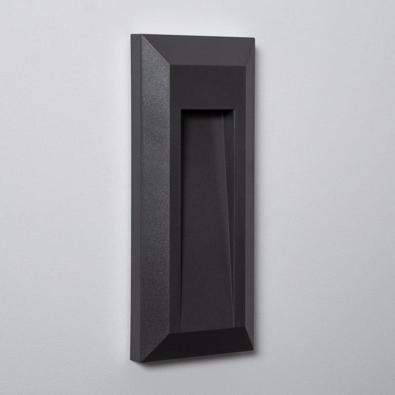 Producto de Baliza Exterior LED Superficie Pared Rectangular Negro Gisli