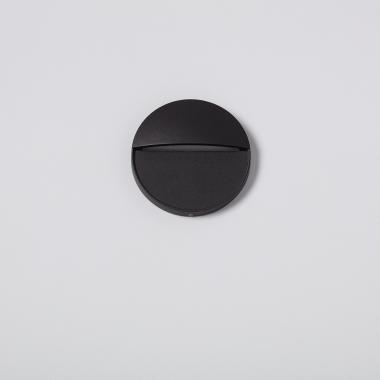 Producto de Baliza Exterior LED 4W Superficie Pared Circular Negro Jade