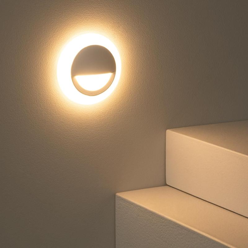 Produto de Baliza de Parede LED 3W Encastrável Circular Branco Occulare  