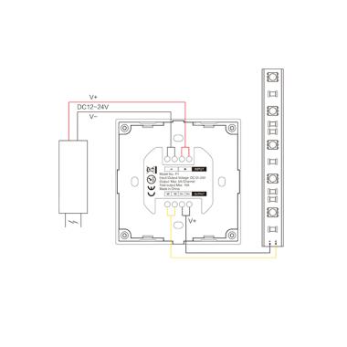 Producto de Controlador Regulador Pared Táctil LED Monocolor 12/24V DC RF MiBoxer P1