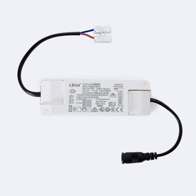 Producto de Driver LIFUD Regulable 1-10V 220-240V No Flicker Salida 25-42V 350-500mA 15-20W LF-ABA020-0500-42