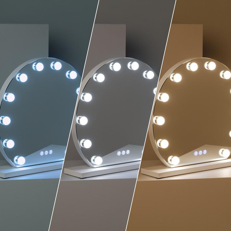 Produto de Espelho Casa de Banho com Luz LED Ø50 cm Aguadilla 
