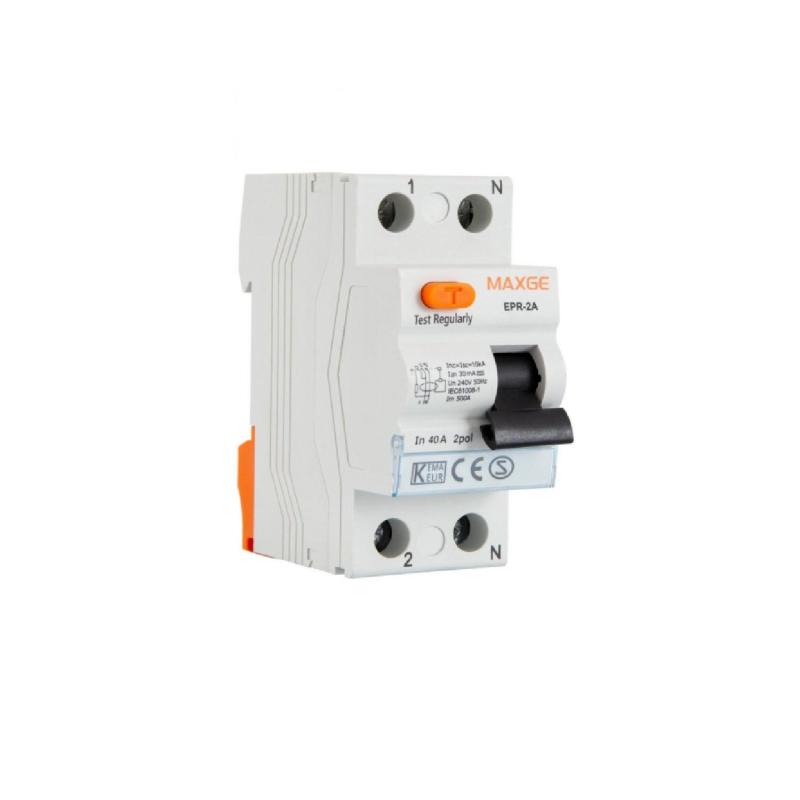 Producto de Interruptor Diferencial Residencial Superinmunizado 2P 30mA 40A 6kA Clase A MAXGE 