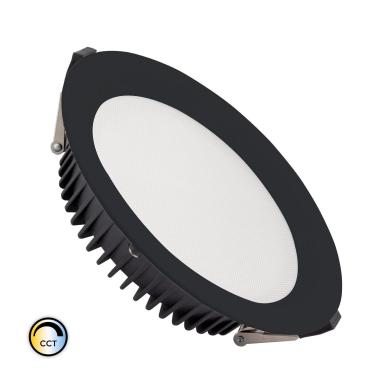 Producto de Downlight LED 40W Circular SAMSUNG Aero CCT 130 lm/W Microprismático LIFUD Corte Ø 200 mm Negro