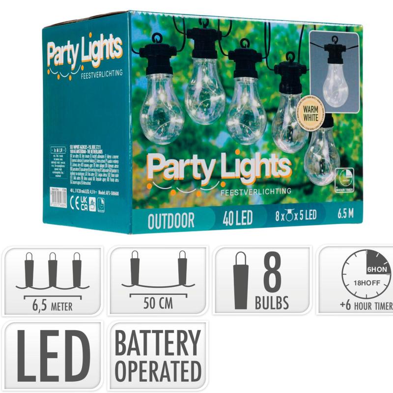 Produto de Grinalda Exterior LED 8 Lâmpadas Daku 6,5 m