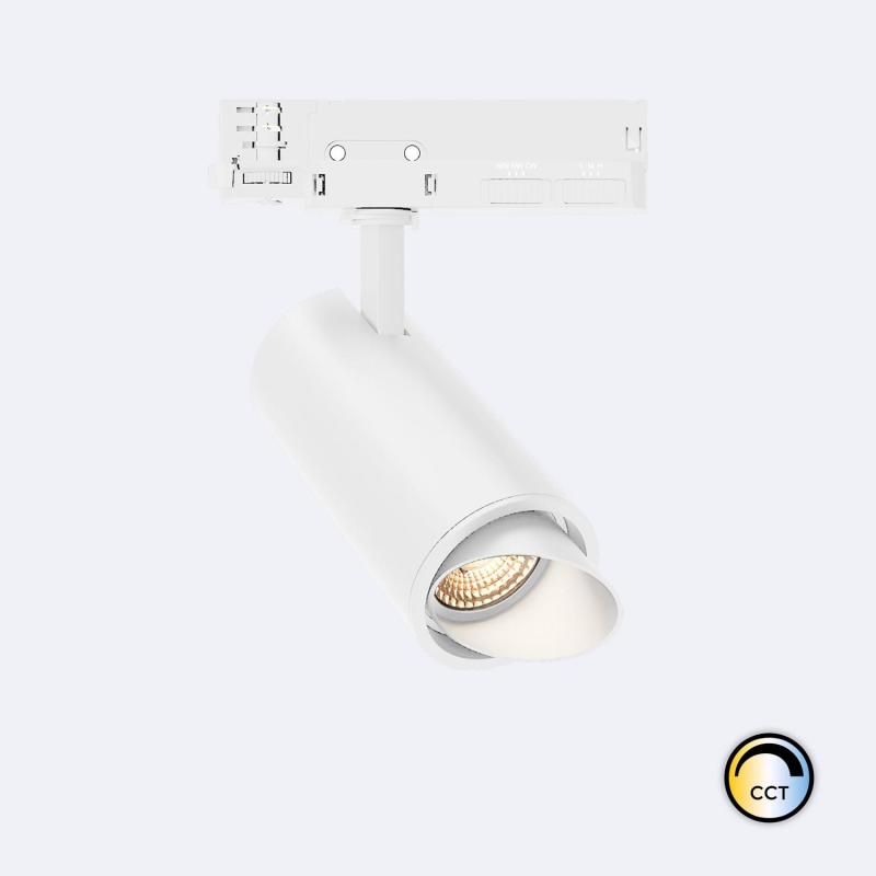 Produto de Foco Carril LED Trifásico 30W Fasano Cilíndrico Bisel CCT No Flicker Regulável Branco