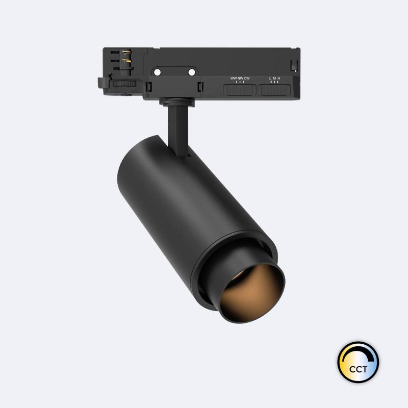 Producto de Foco Carril LED Trifásico 20W Fasano Cilindro CCT Regulable Negro