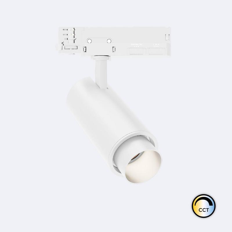 Produto de Foco Carril LED Trifásico 30W Fasano Cilíndrico CCT No Flicker Regulável Branco