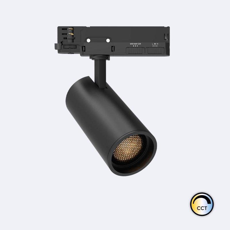 Producto de Foco Carril LED Trifásico 30W Fasano Antideslumbramiento CCT No Flicker Regulable DALI Negro