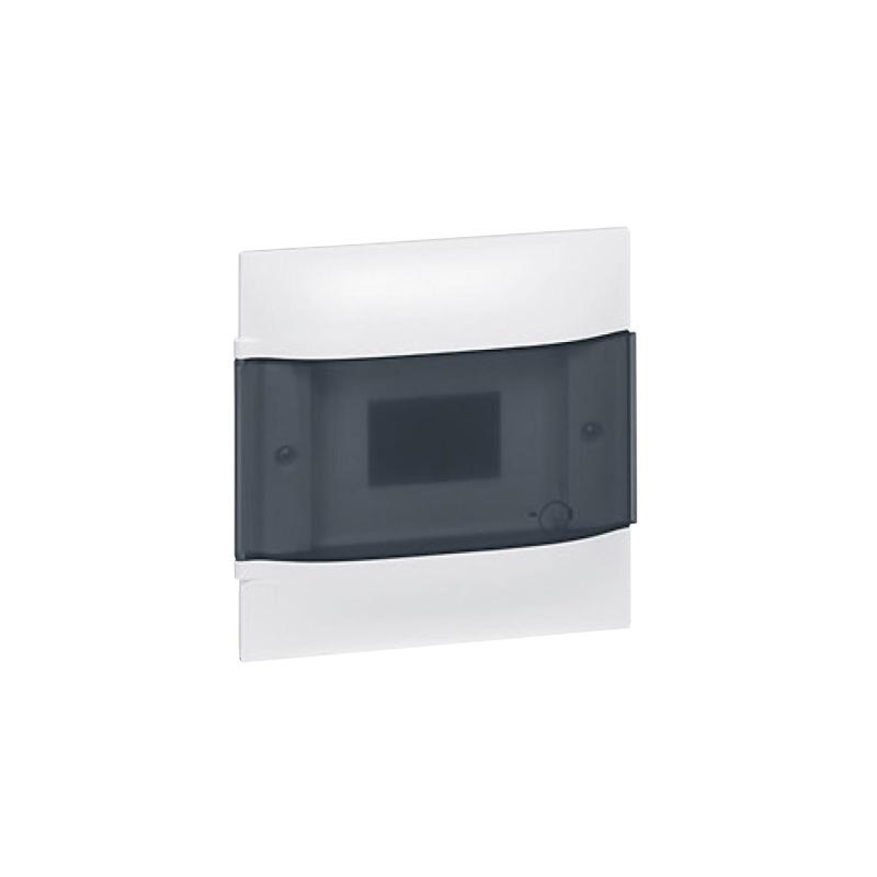 Producto de Caja de Empotrar Practibox S para Tabiques Convencionales Puerta Transparente 1x4 Módulos LEGRAND 134054