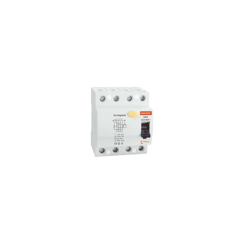 Produto de Disjuntor Diferencial Industrial Superimunizado 4P 30mA 25-40A 10kA Classe A MAXGE