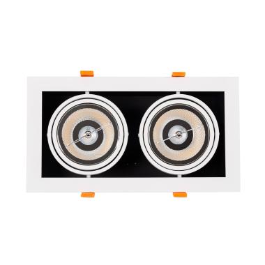 Produto de Foco Downlight LED 30 W Direccionável Kardan Quadrado Duplo AR111 Corte 325x165 mm