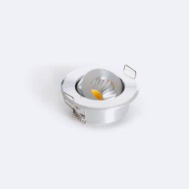 Producto de Foco Downlight LED 1W Circular COB CRI90 Corte Ø 45 mm Silver