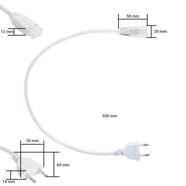 Produto de Cabo de Corrente Fita LED Auto-retificada 220V AC SMD&COB IP65 Largura 12mm