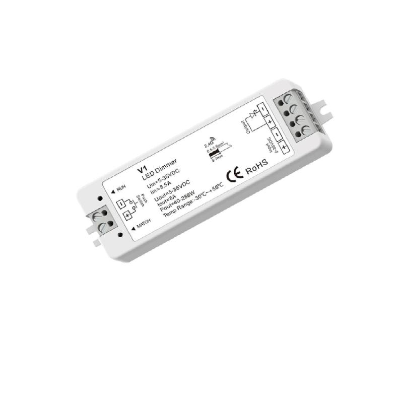 Produto de Controlador Regulador Fita LED Monocor 5/12/24/36V DC Compatível com Controlo Remoto RF e Pulsador