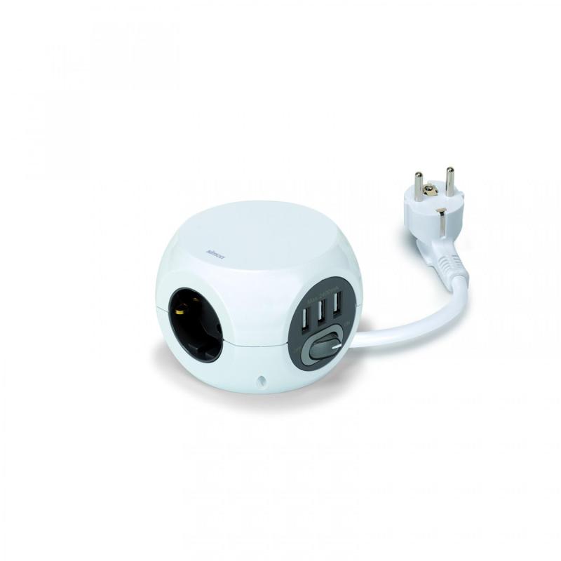 Producto de Base Múltiple Combiball 3 Enchufes Tipo F Schuko + 3 USB-A 1.4m  SIMON BM516301