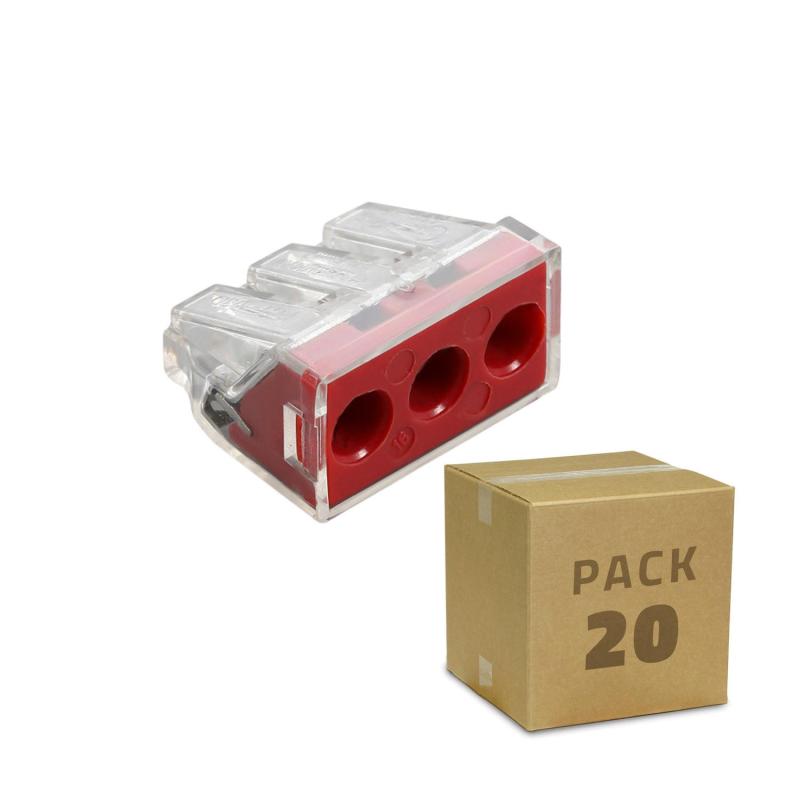 Producto de Pack 20 Conectores Rápidos 3 Entradas 2.5-6.0 mm²