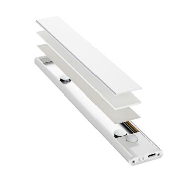 Producto de Barra LED Para Armario Bajo Mueble 25cm con Sensor de Movimiento y Bateria Recargable USB C