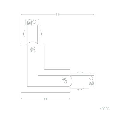 Produto de Conector 'Right Side' Tipo L para Carril Trifásico 