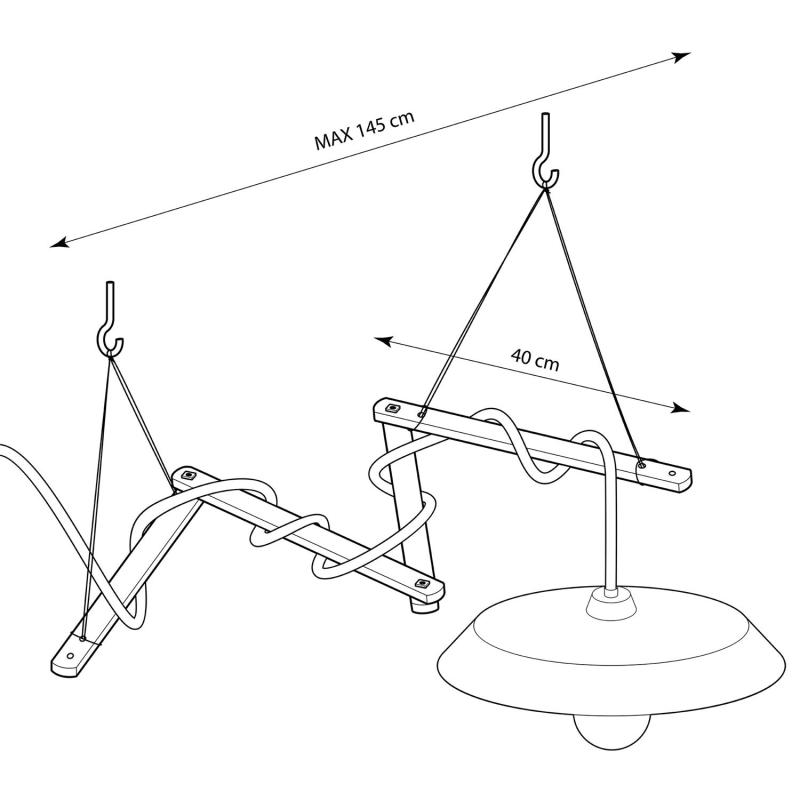 Producto de Soporte de Techo Zigh-Zagh para Lámparas Colgantes Creative-Cables Modelo ZIGH-ZAGH01