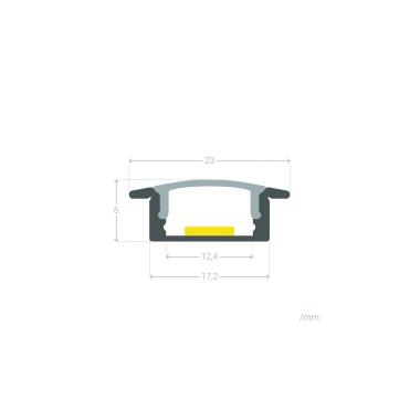 Producto de Perfil de Aluminio Empotrable con Tapa Continua para Tiras LED de hasta 12 mm