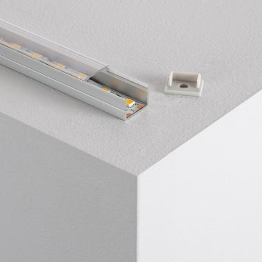 Producto de Perfil de Aluminio de Superficie con Tapa Continua para Tiras LED hasta 16 mm 