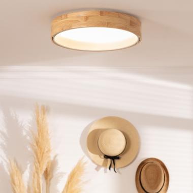 Producto de Plafón LED 20W Circular Madera Ø470 mm CCT Seleccionable Dari 