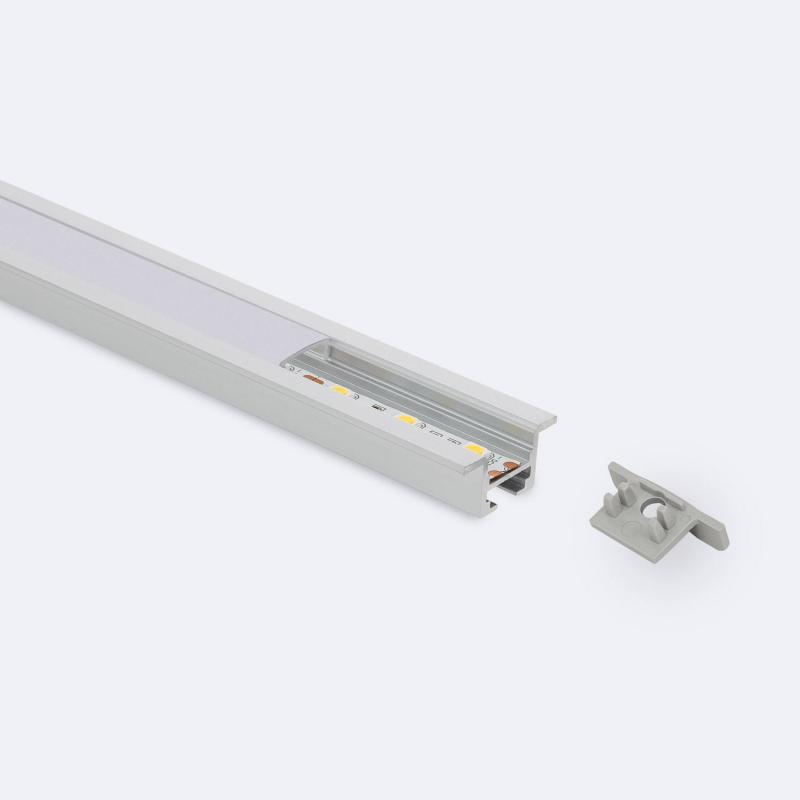 Producto de Perfil de Aluminio Empotrable para Techo con Clips para Tiras LED hasta 12 mm