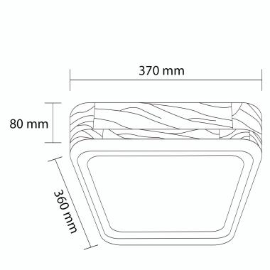 Produto de Plafon LED 15W Quadrado Madeira 370x370 mm CCT Selecionável Dari 