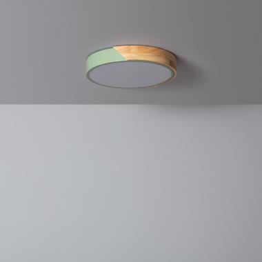 Producto de Plafón LED 18W Circular Madera Ø320 mm CCT Seleccionable Semi-Dari 
