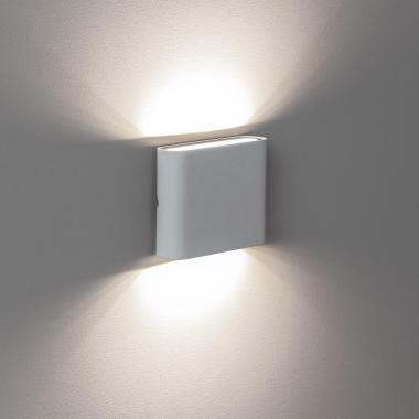 Produto de Aplique de Parede Exterior LED 6W Alumínio Quadrado Iluminação Dupla Luming Branco