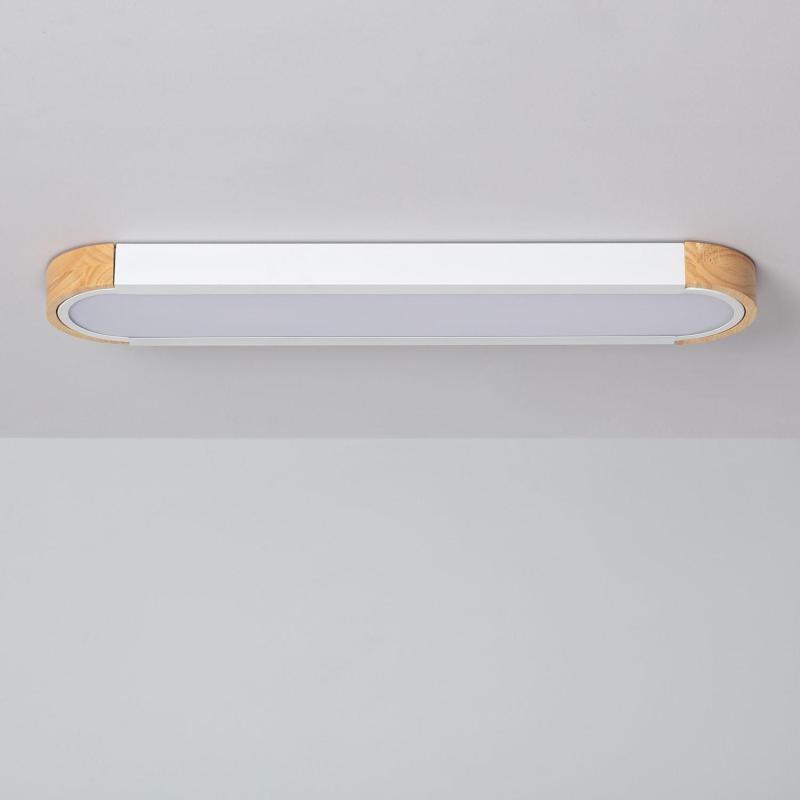 Producto de Plafón LED 18W Madera y Metal 140x650 mm CCT Seleccionable Dari Lang