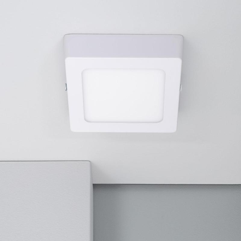 Producto de Plafón LED 6W Cuadrado Aluminio 105x105 mm Slim CCT Seleccionable Galán SwitchDimm