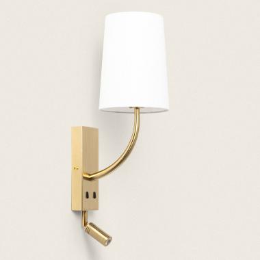 Candeeiro de Parede com Luz de Leitura 2.5W Metal Gold-Teylo Conne