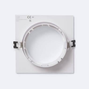 Producto de Aro Downlight Empotrable Cuadrado Direccionable para Bombilla LED GU10 AR111 Corte Ø135 mm