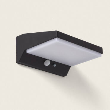 Aplique de Parede Exterior Solar LED 5W Alumínio com Sensor de Movimento Ivar Preto