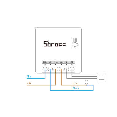 Produto de Interruptor WiFi Compatível com Interruptor Convencional SONOFF Mini R2 10A