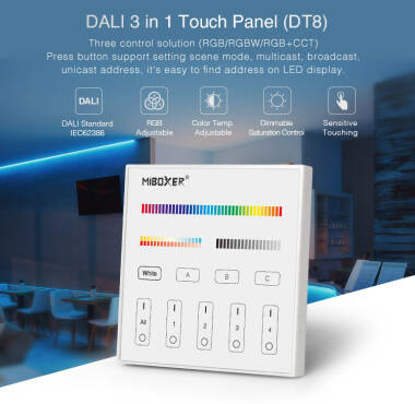 Produto de Comando MiBoxer DP3S Controlador Táctil LED DALI para Controlador de Dimmer DL-X