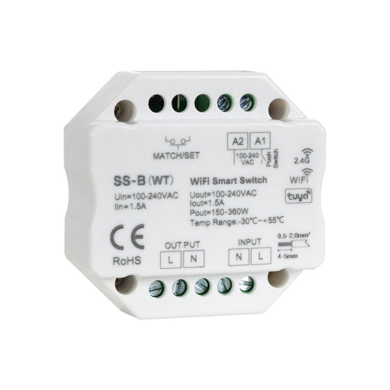 Produto de Interruptor de LED WiFi RF compatível com botão de pressão