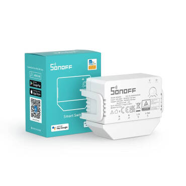 Interruptor WiFi Compatível com Interruptor Convencional SONOFF Mini R3 16A Branco