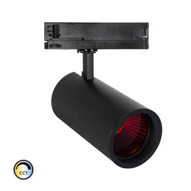 Foco LED d'Angelo Negro 30W CCT PHILIPS Xitanium para Carril Trifásico Especial Alimentación